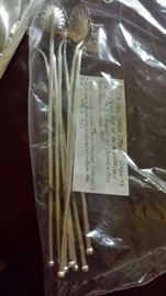 Sterling Ice tea Spoon "straws" Late Victorian