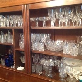 Waterford Lismore Pattern Crystal 4 sizes stems, white wine, Footed water glasses, Sherbert or champagne, and MAG Wine glasses not pictured...