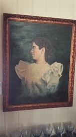David Lovell Portrait of a Victorian Lady.  Local artist painted probably in 1980's