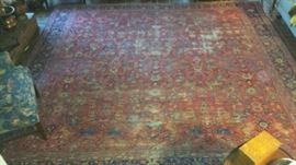 Large Den rug  12 ft x 12 ft  worn wear see pictures. Older rug. No stains has been kept clean