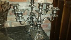 Antique english Sheffield Plated Candlesticka