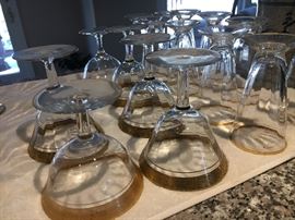More gold rimmed vintage glass to match your cordials and wine glasses