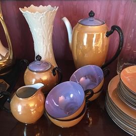 Blue and Gold Vintage Luster Ware.