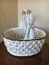 Portugal reticulated ceramic bread basket