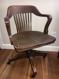 Antique oak office chair
