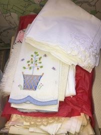 Lots of wonderful old linens