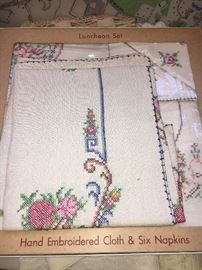 Cross stitch vintage linens