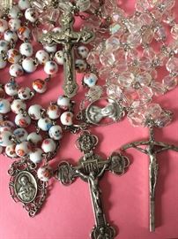 The crystal rosary is pretty, too!