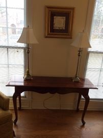 #55 Queen Anne sofa table $125 52x16x25