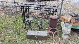 Old Tool Box, Stove, Assorted Tables