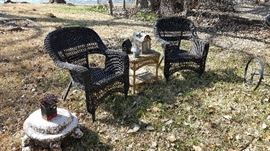 Outdoor Wicker Chairs and side Table