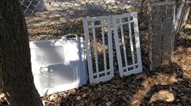 Pet Gate, Antique Glass paned cupboard doors