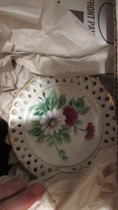 Painted Milk Glass Plates