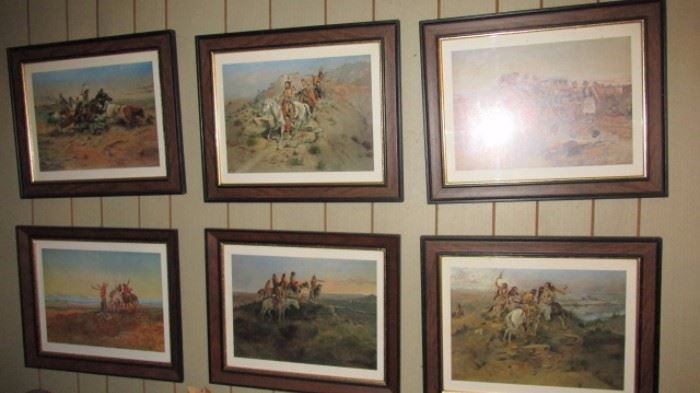 6 Framed Western Prints