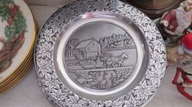 Pewter Christmas plates