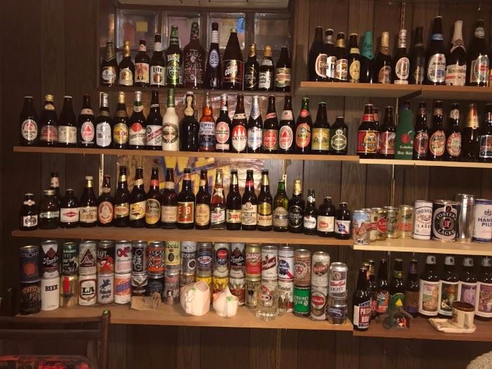 100s of beer cans and Bottles collectibles  