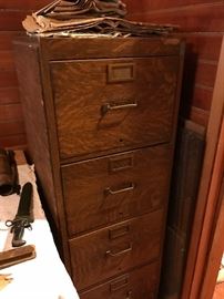 Oak filing cabinet