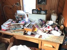 Sewing/craft supplies, wooden spools