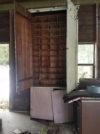 Vintage salvage cabinet from historic Arlington train depot