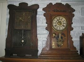 A few of the antique clocks