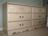 Pair of Blonde Wood 3-Drawer Dressers
