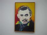 Clark Gable. Original acrylic on paper on canvas, framed, signed. By Lynn Strauss Caswell.