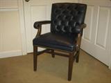 Navy leatherette arm chair -- for office or home, have four