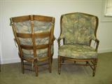 Fruitwood shell chairs w/upholstered seat and back cushions (showing front and back of chairs)