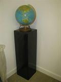 Vintage globe and smoked greige plexiglass pedastal--selling separately
