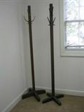 Wood and metal hat / coat stands -- fine for home or office