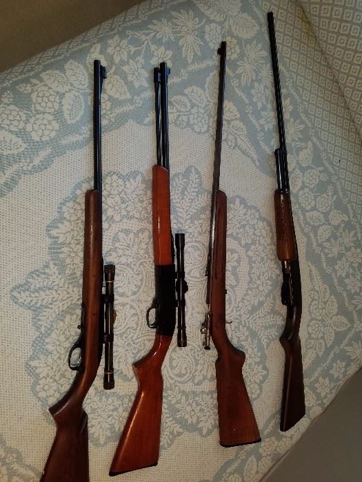 {Marlin 989 Auto 22 Cal w/scope} {Sears 22cal S-L LR Model 2732390 w/scope} {Winchester 22 Short, Long, Long Rifle Model 67 bolt action} {Savage 67 Series, Z Springfield Model 410 Gauge}