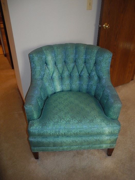 Lovely turquoise vintage chair (great condition, lines on it are from the window)