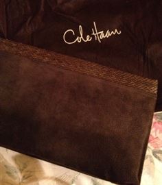 Authentic ColeHaan suede bag .