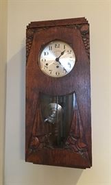 One of several antique wall clocks