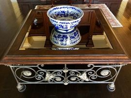 Heavy Iron Coffee Table with Mirrored Top