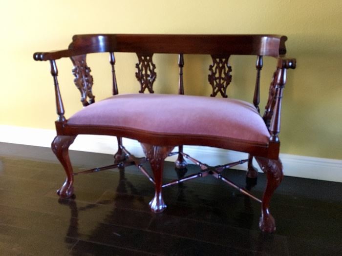 Chippendale Upholstered Bench