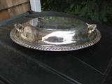 Silver plate serving dish with lid