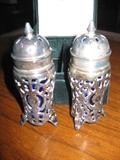 Sterling & cobalt salt & pepper