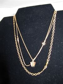 14k and 10k charms and necklaces