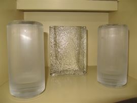 Retro frosted glass vases - West Germany