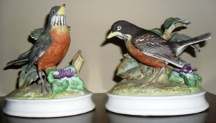 Pair of Andrea Sadek porcelain birds