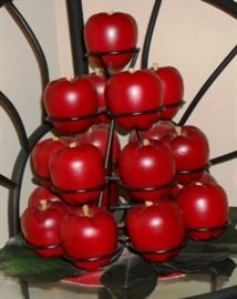 Red apples in holder