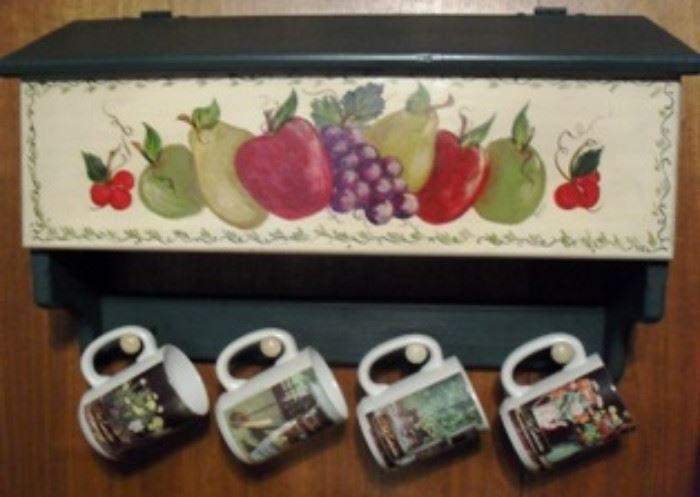 Wall cabinet with Bob Timberlake mugs