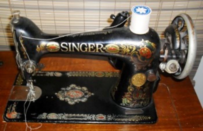 Close-up of Singer electric sewing machine