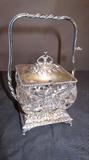 Lot 3 - Silver plate & Crystal Victorian Jar