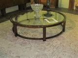Oversized coffee table with glass top