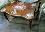 Late 19th C. side table with Sevres plaques and bronze mounts