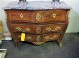 Signed. Marble top commode