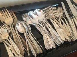 Silver plate service for 12