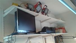 Geez, even a flat screen in the garage!